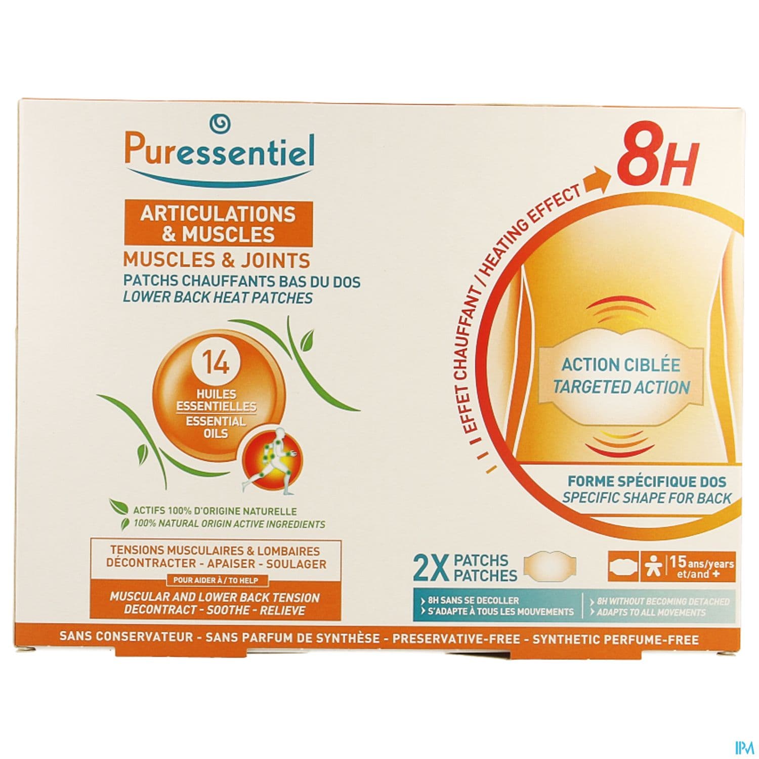 Puressentiel Patch Chauffant Bas Du Dos Pure Heat Articulations Muscles Aux 14 Huiles Essentielle X2