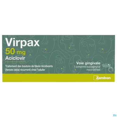 Virpax 50mg Comprime Buccogingival Mucoadhesif 1
