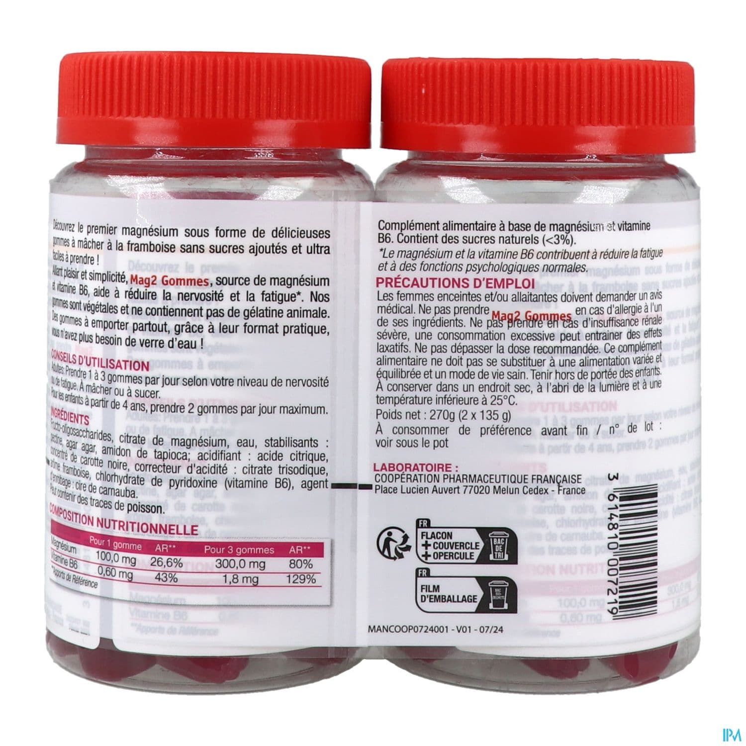 Cooper Mag 2 Gommes Nervosite Fatigue Framboise 45 X2