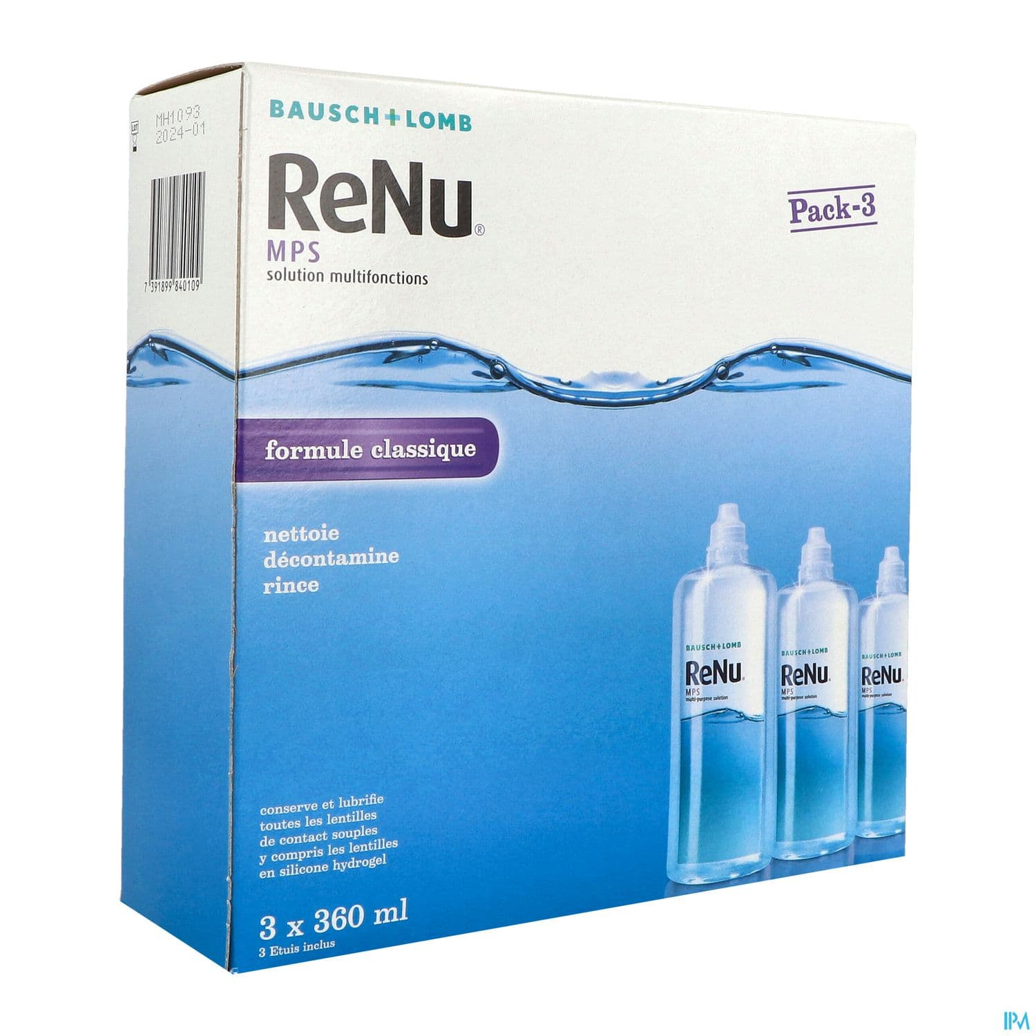 Renu Mps Solution Multifonctions 360ml X3 + Etui 3