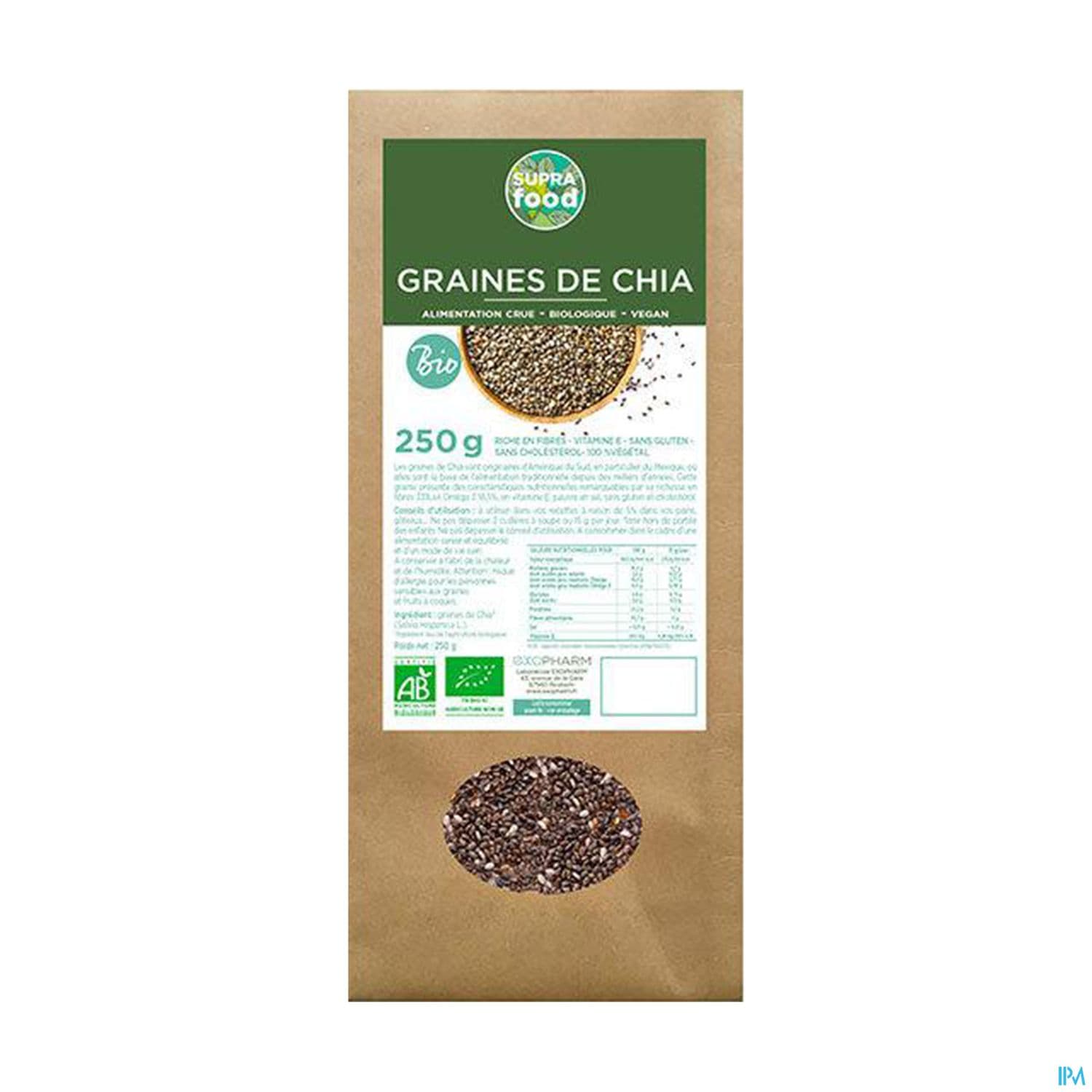 Exopharm Graine De Chia Bio 250g