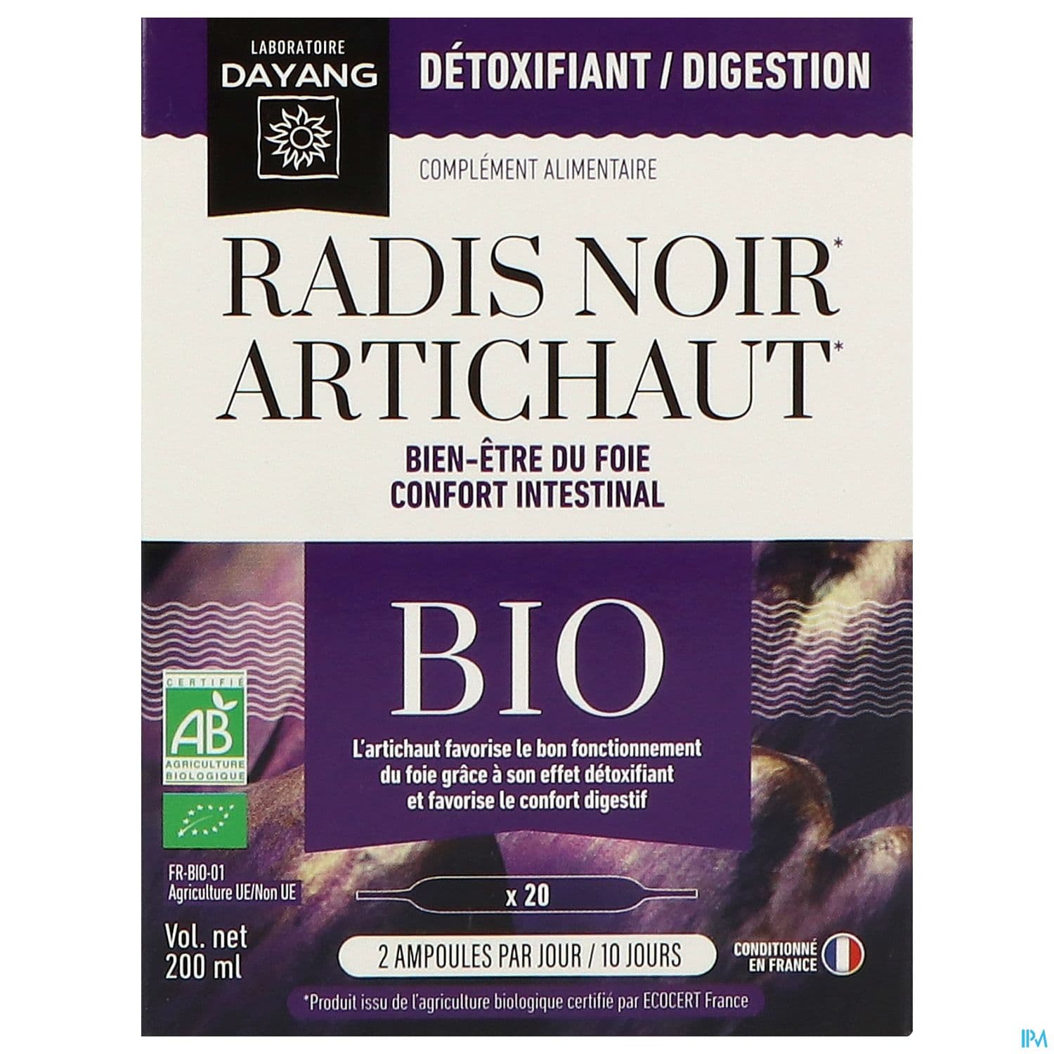 Dayang Artichaut Radis Noir Bio Ampoule 10ml 20