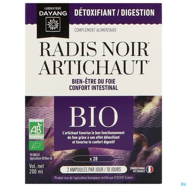 Dayang Artichaut Radis Noir Bio Ampoule 10ml 20