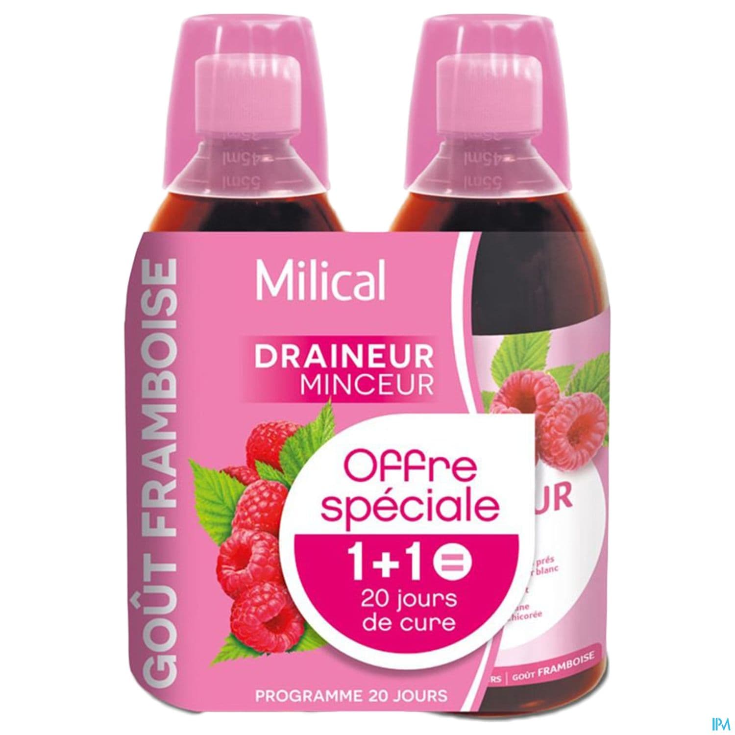 Milical Draineur Ultra Framboise Solution Buvable 500ml X2