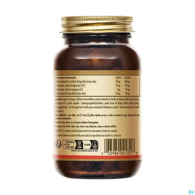 Solgar Sfp Ginkgo Biloba Gelule Vegetale 60