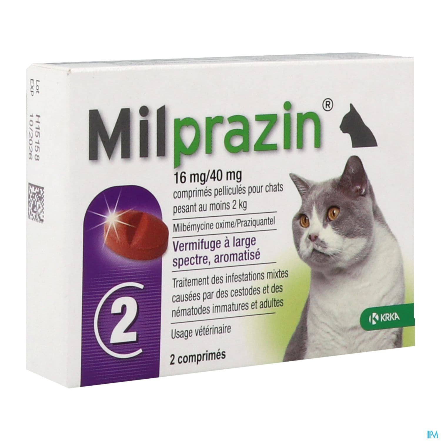 Milprazin 16mg/40mg Chat Comprime 2