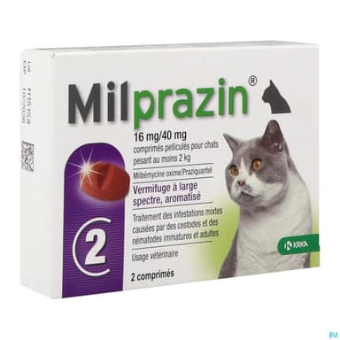 Milprazin 16mg/40mg Chat Comprime 2