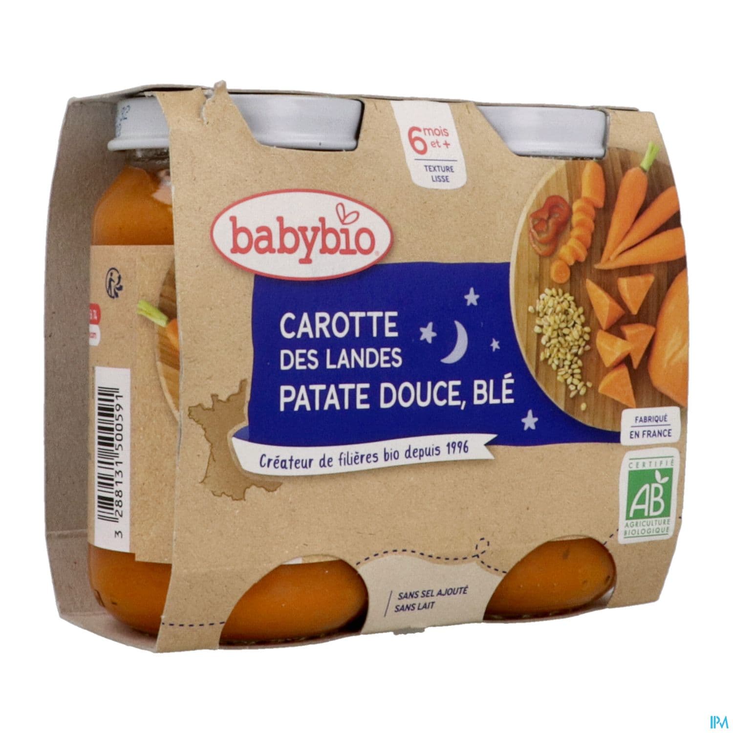 BABYBIO B/NUIT CARO/PATAT/BLE2X200