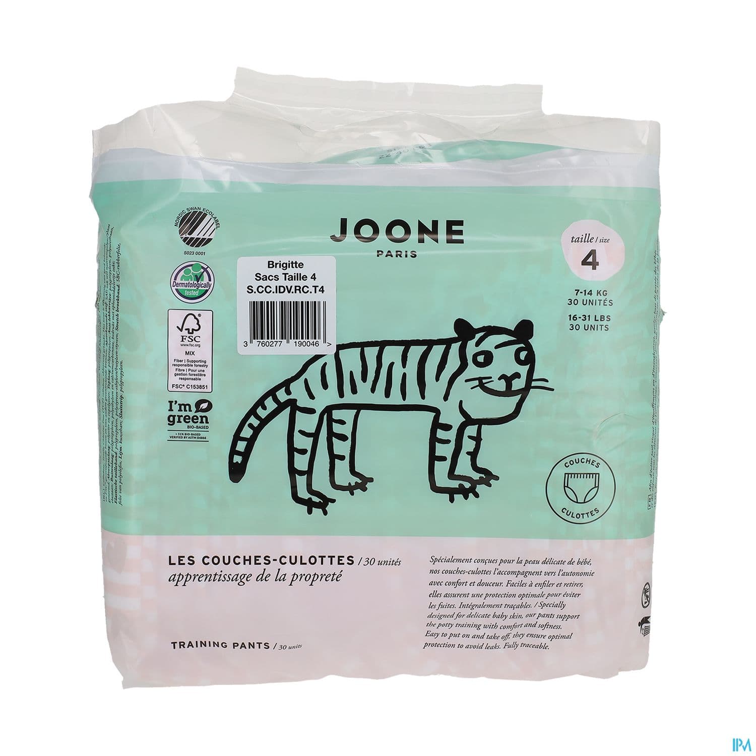 Joone Bebe Couche Culotte T4 7/14kg Brigitte X30