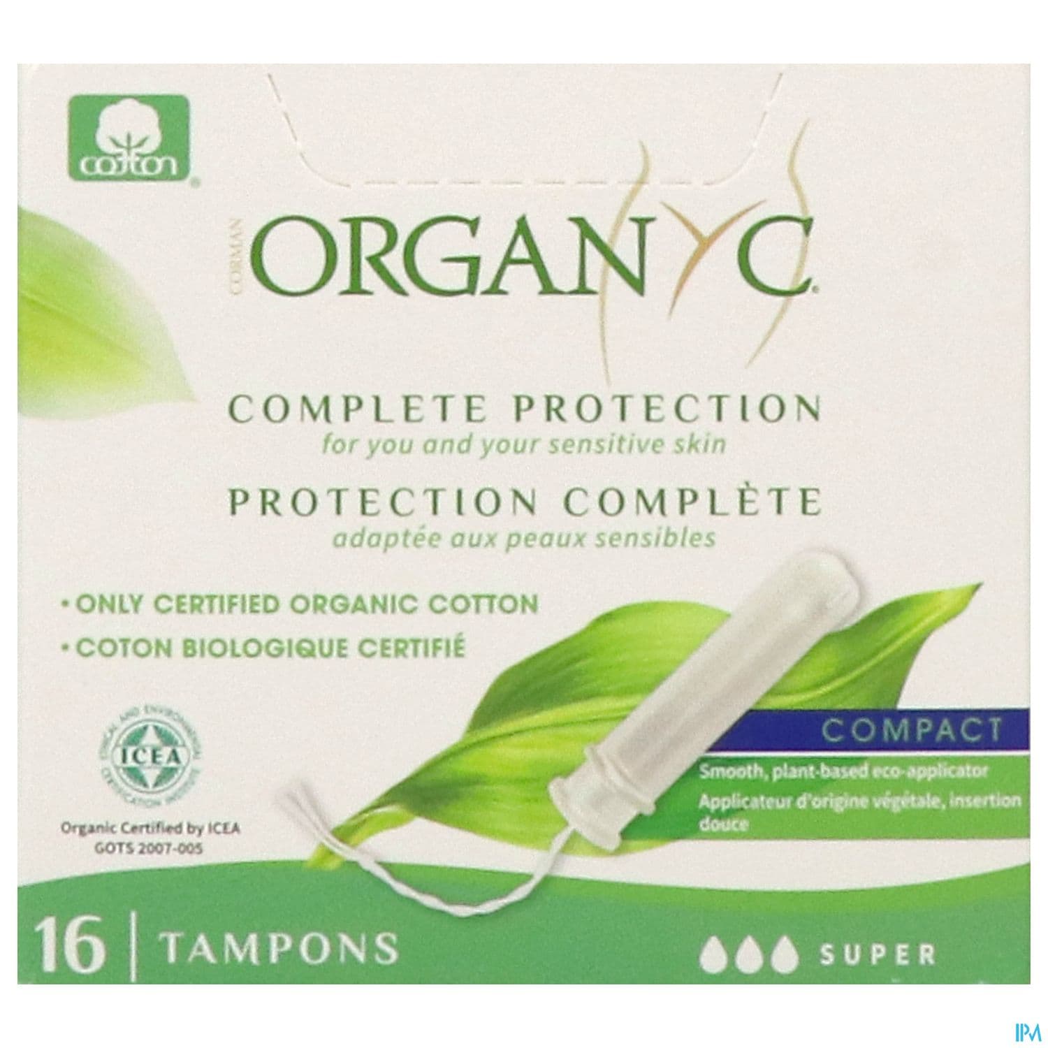 Organyc Tampon Compact Super Avec Applicateur 16