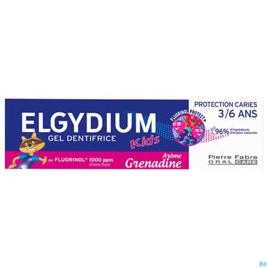 Elgydium Kids Protection Caries Gel Dentifrice Grenadine 50ml Reformulation