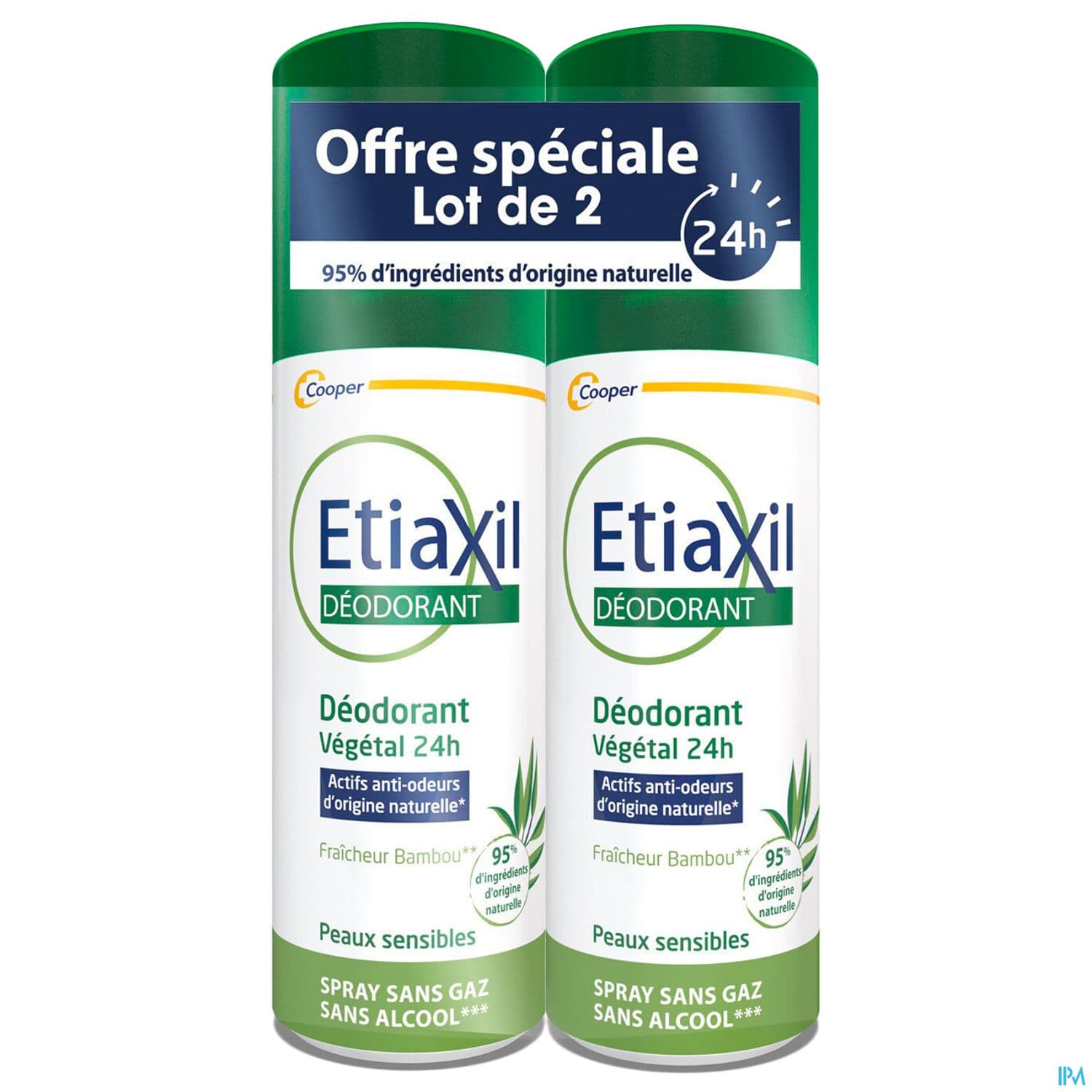 Cooper Etiaxil Deodorant Vegetal 24h Spray 100ml X2