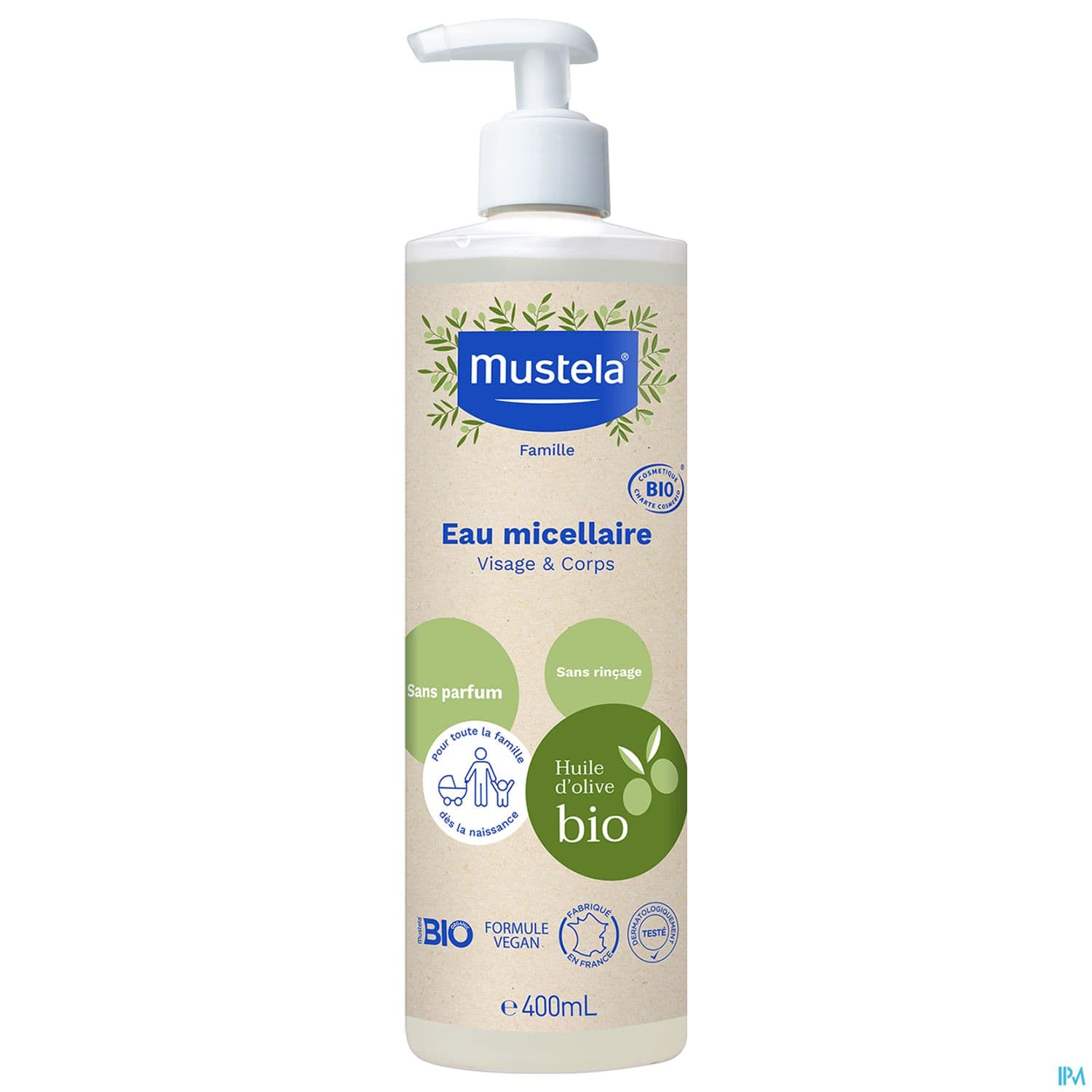 MUSTELA BIO EAU MICEL S/RINC400ML