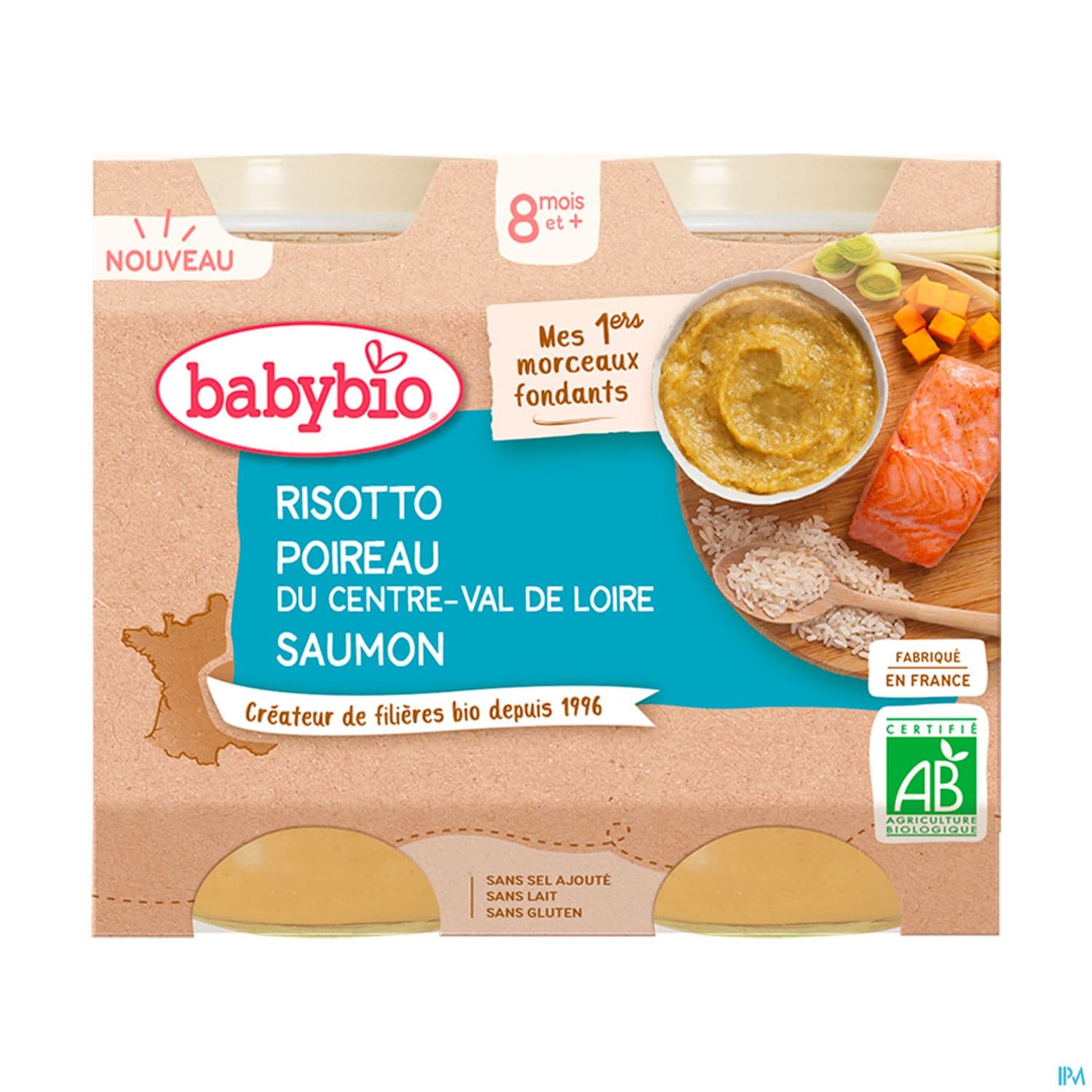 BABYBIO RISOTTO/POIREAU/SAUM2X200G