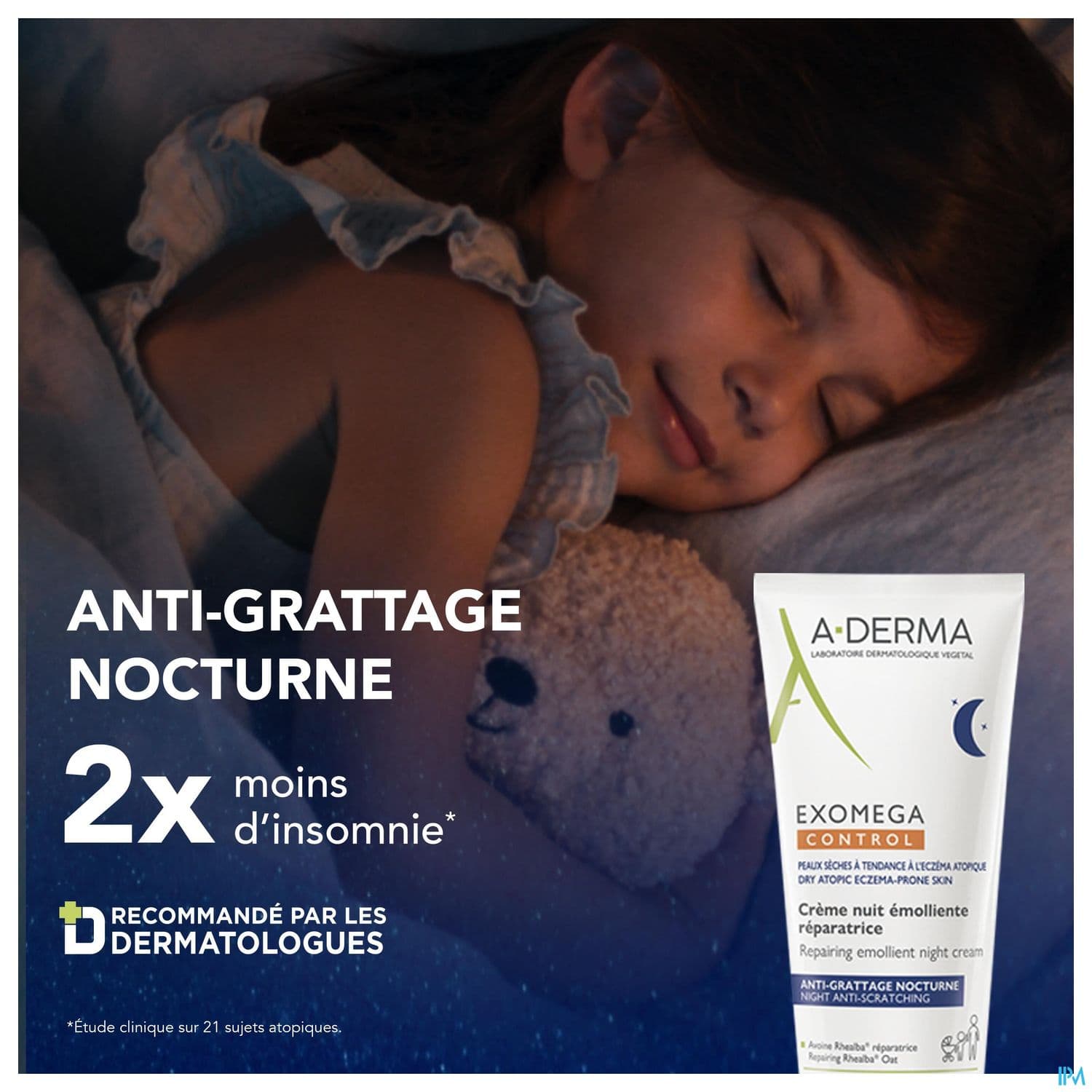 A Derma Exomega Control Creme Nuit Emolliente Reparatrice 200ml