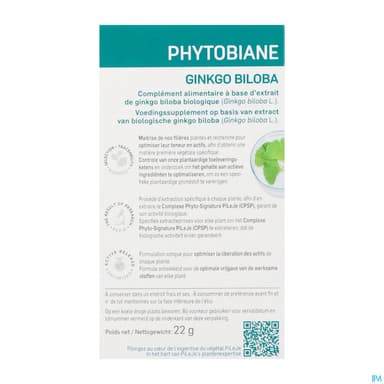 Pileje Phytobiane Ginkgo Biloba Comprime Liberation Prolongee 30