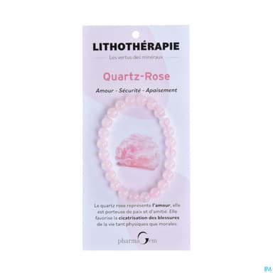 BRACEL LITHOTHERAP QUARTZ ROSE 8MM