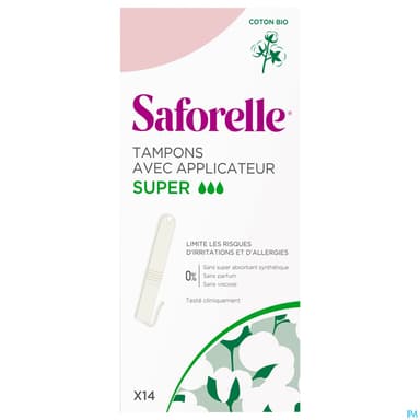 SAFORELLE TAMPON SUPER A/APPL 14