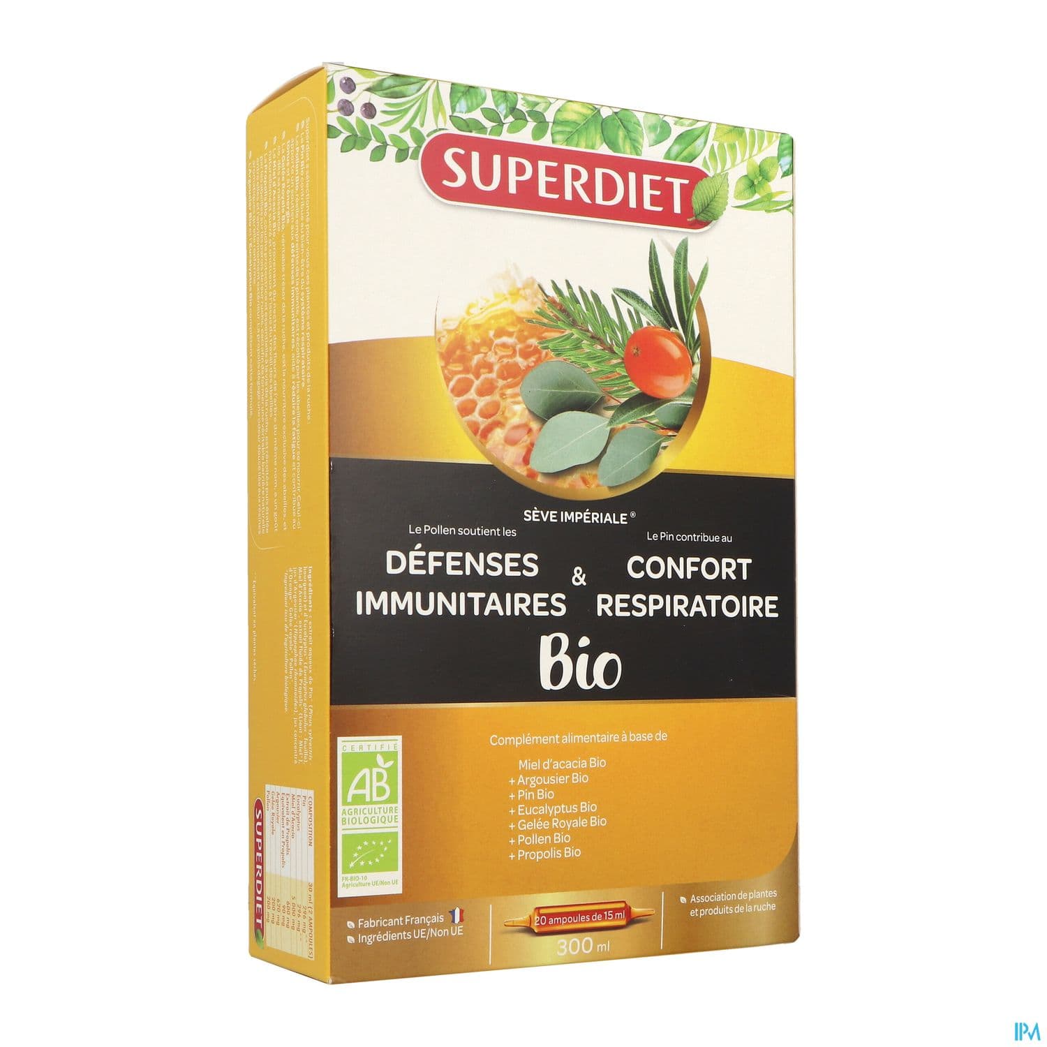 Superdiet Immunite Et Respiration Bio Ampoule Buvable 15ml 20