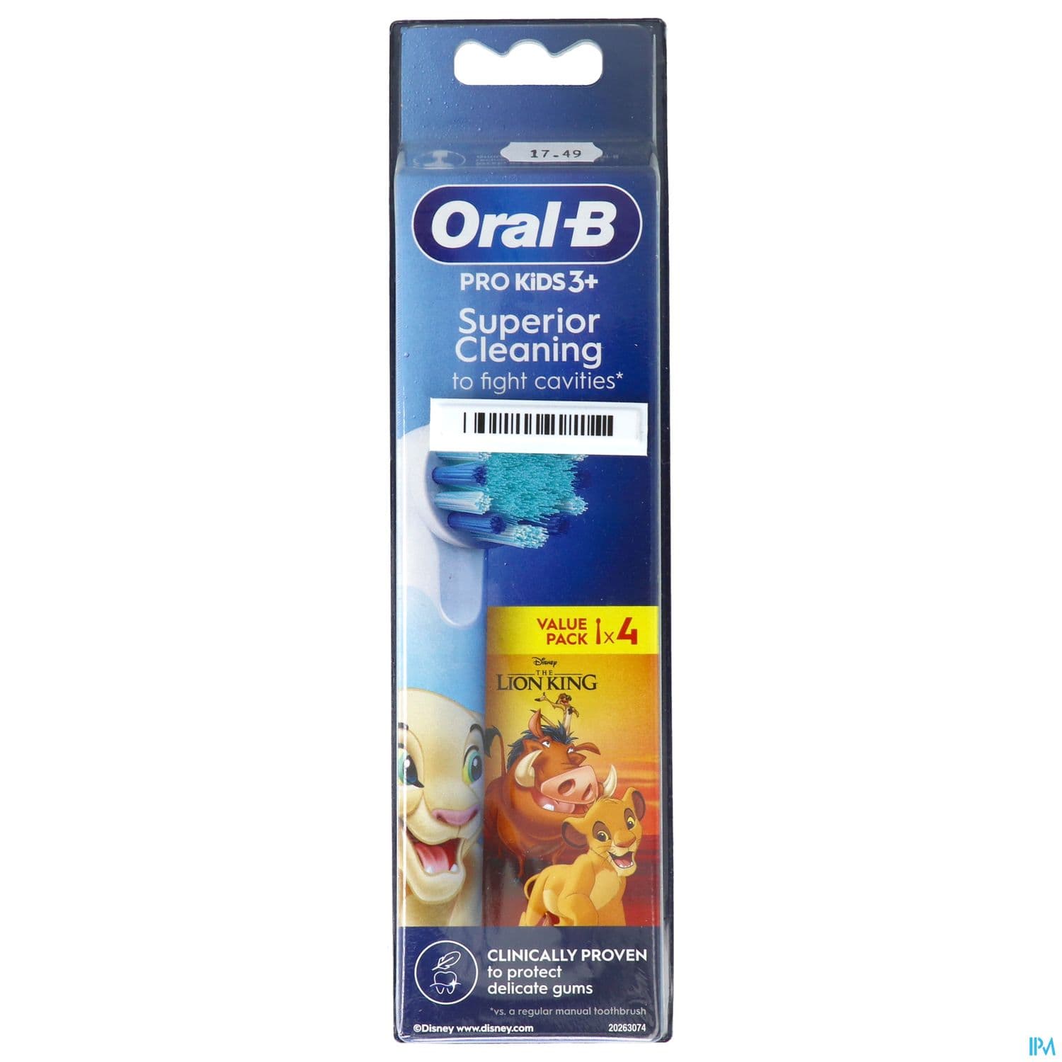 Oral B Pro Kids3+ Brossette Pour Brosse A Dents Roi Lion X4