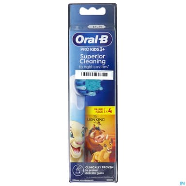 Oral B Pro Kids3+ Brossette Pour Brosse A Dents Roi Lion X4
