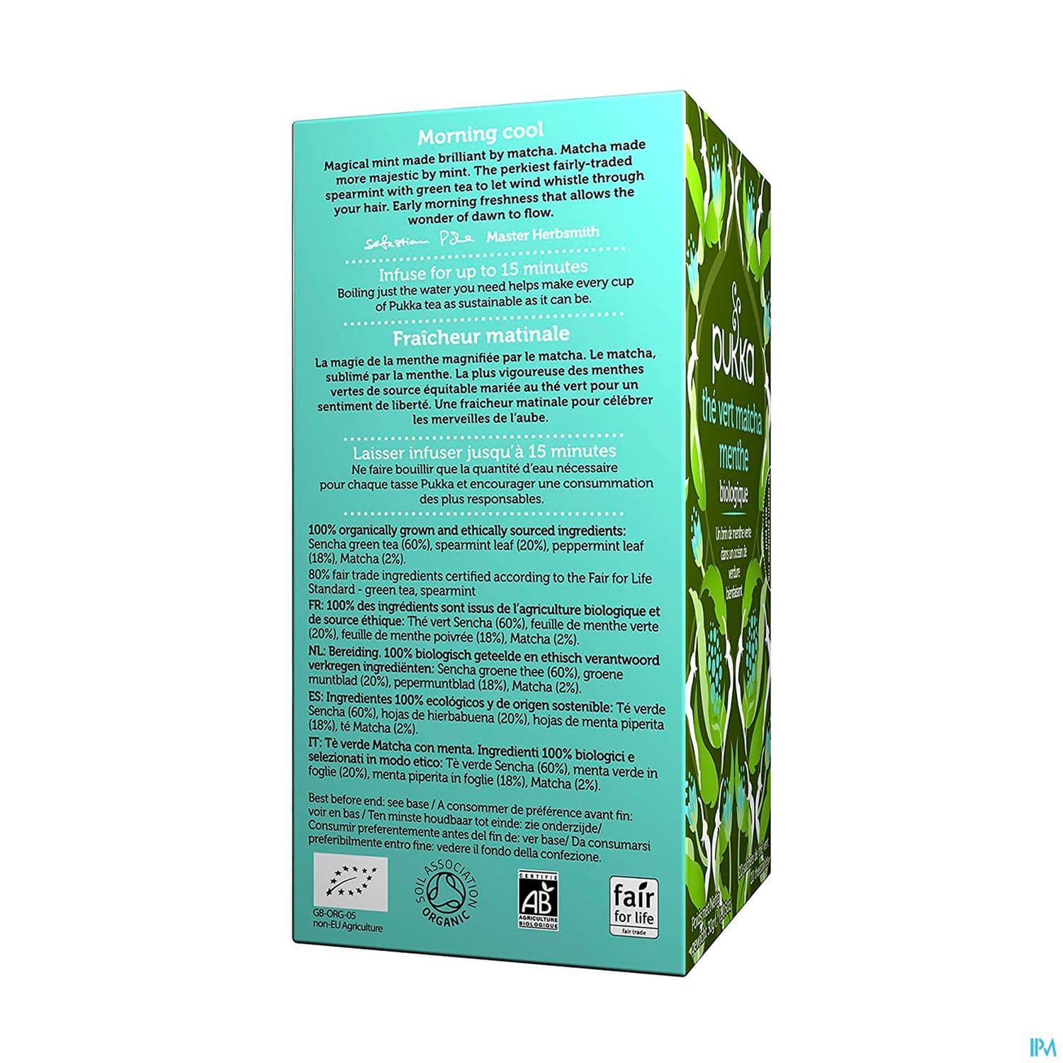 Pukka The Vert Matcha Menthe Bio Sachet 20