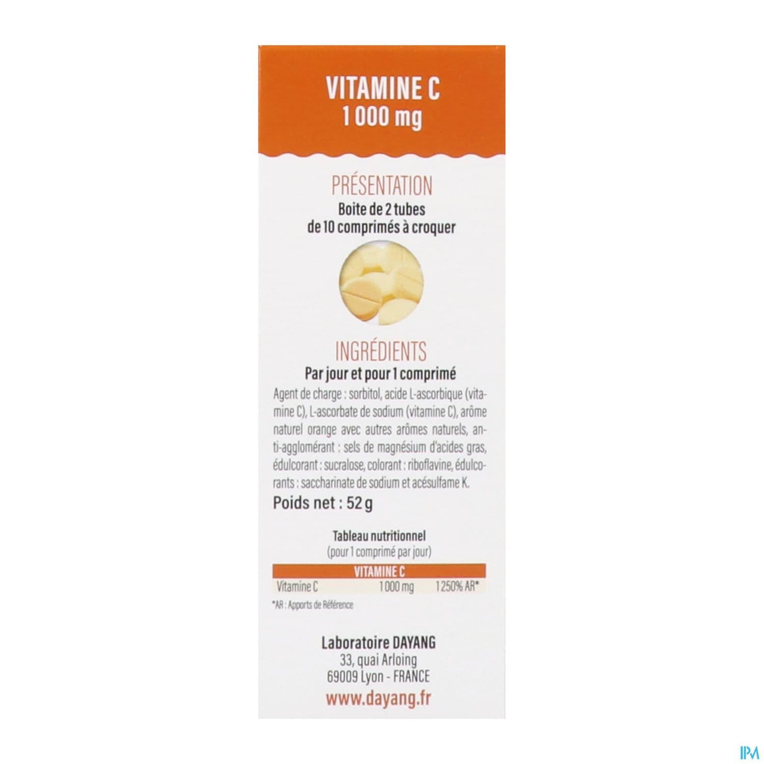 DAYANG VITAMINE C 1000MG CPR 20