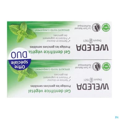 Weleda Dentifrice Gel Vegetal 75ml X2