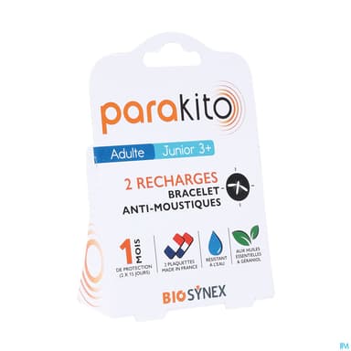 Parakito Bracelet Antimoustique Pack 2 Recharges