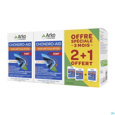 Arkopharma Chondro Aid 100% Articulations 2+1mois Offert Gelule 180