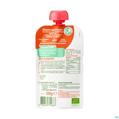 GOODGOUT POIRE PECHE GOURDE 120G