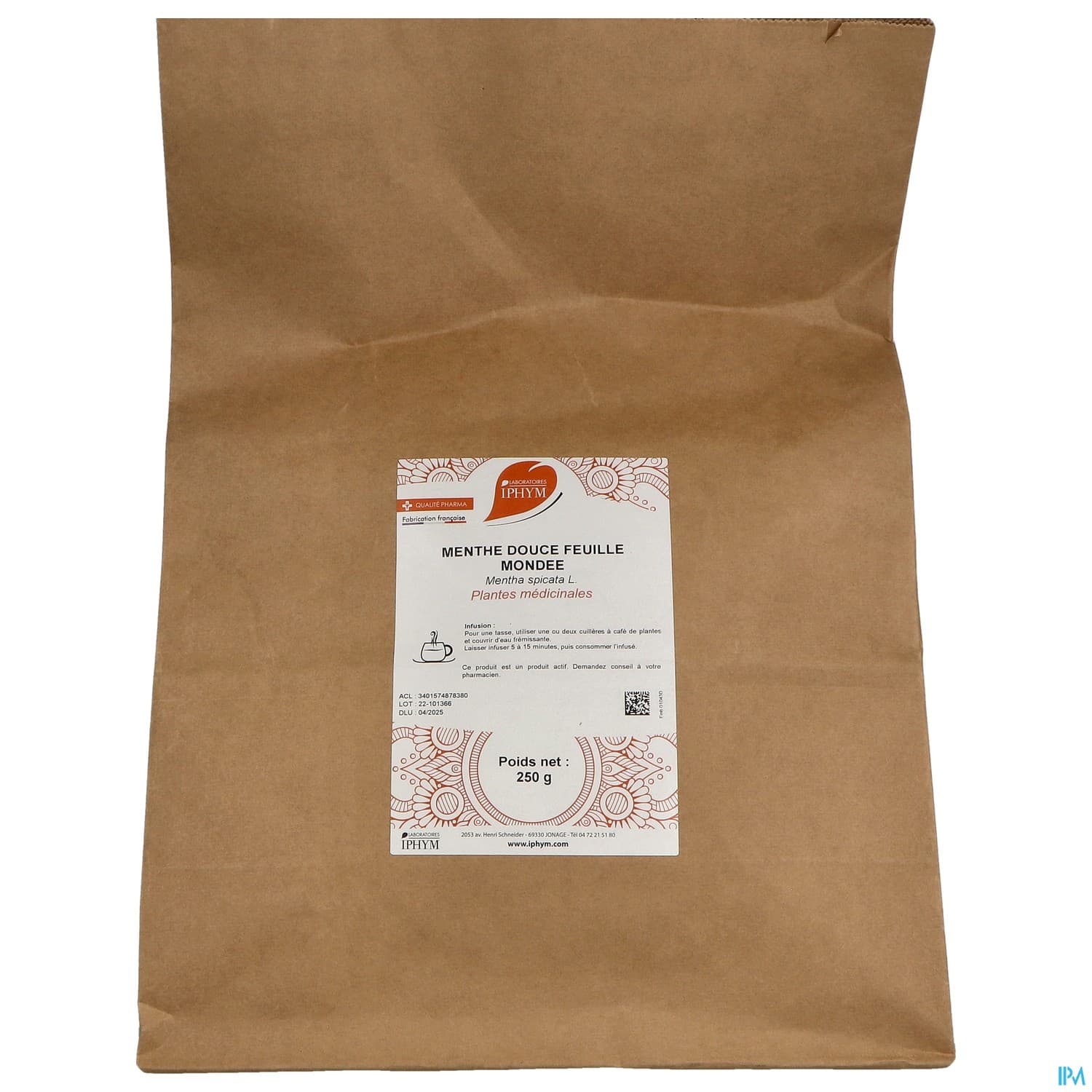 Iphym Menthe Douce Feuille Entiere 250g