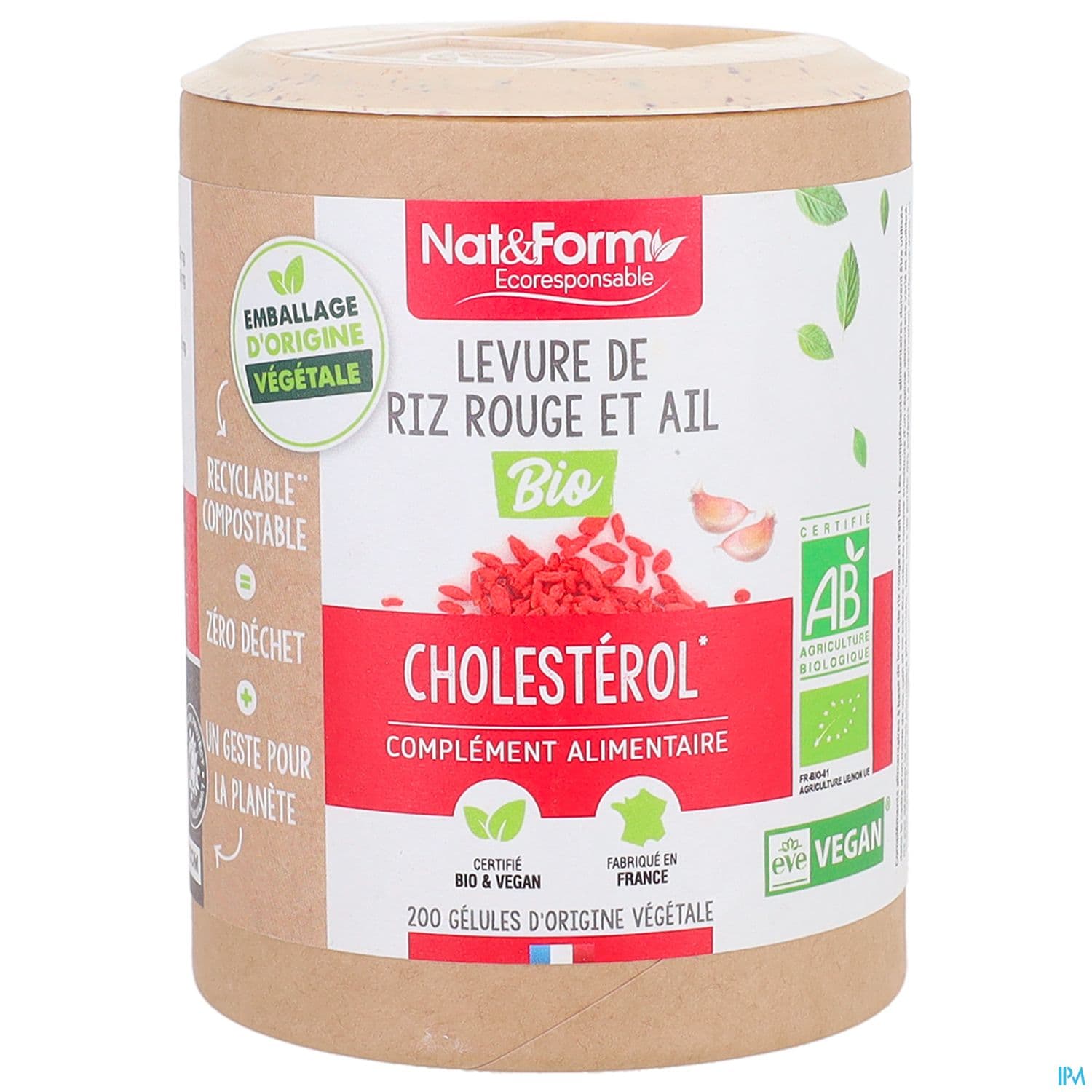 Nat Et Form Ecoresponsable Levure De Riz Rouge Et Ail Bio Gelule Vegetale 200