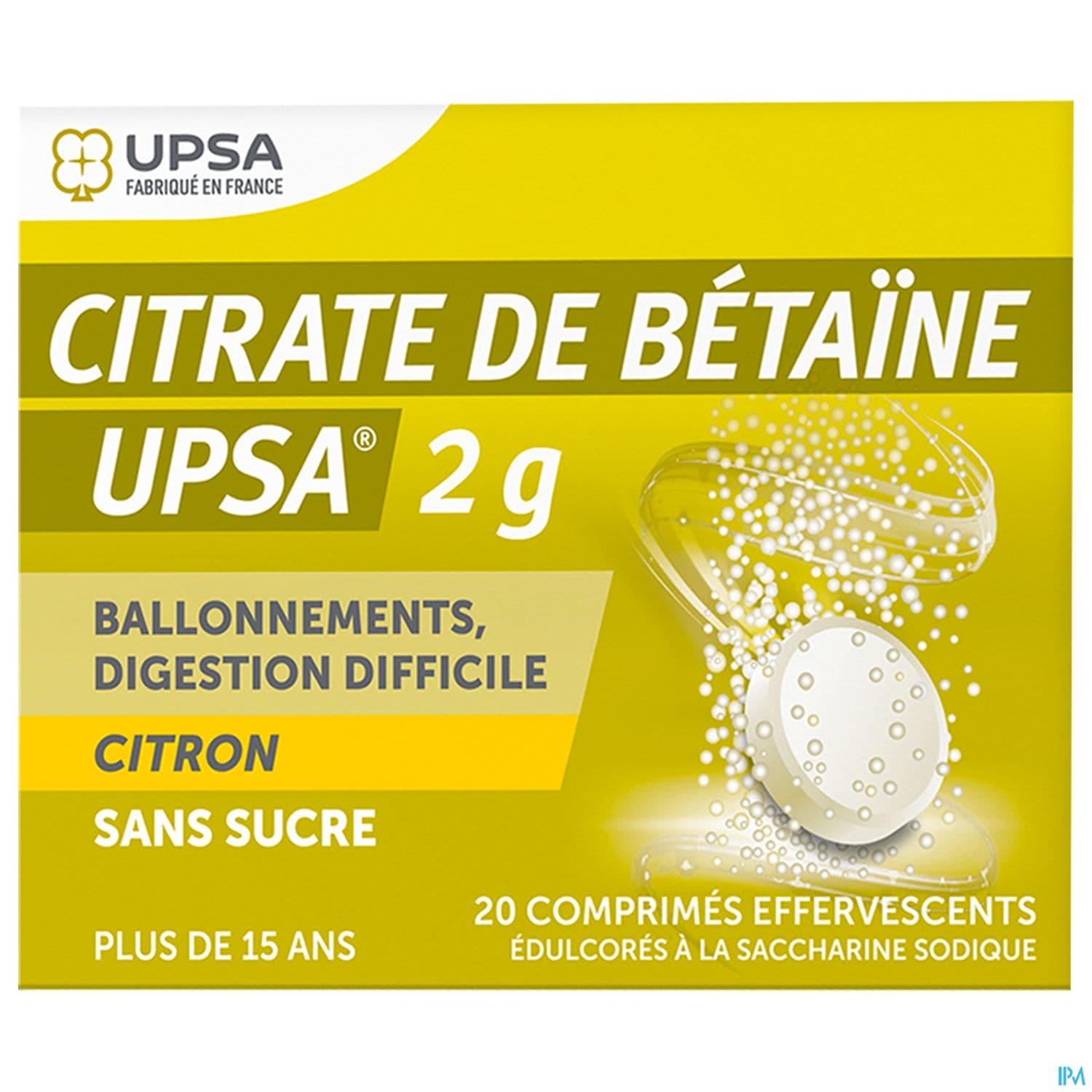 Citrate Betaine Upsa 2g Citron Sans Sucre Comprime Effervescent 20