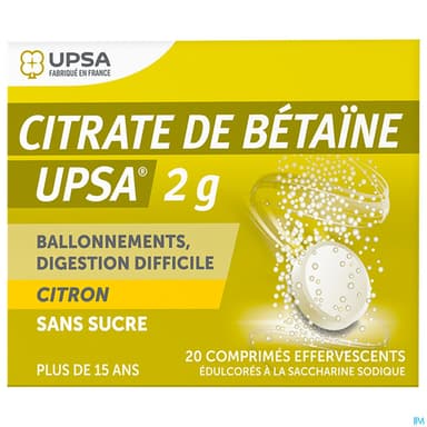 Citrate Betaine Upsa 2g Citron Sans Sucre Comprime Effervescent 20