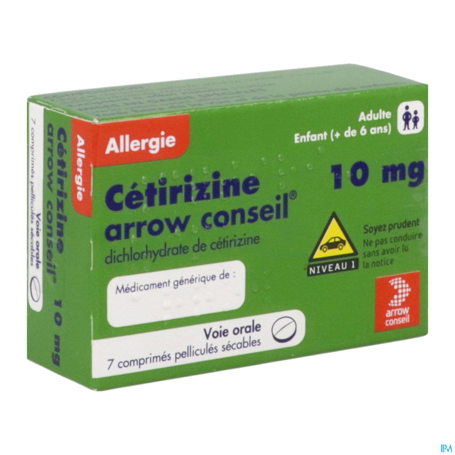 Cetirizine Arrow Conseil 10mg Comprime Secable 7