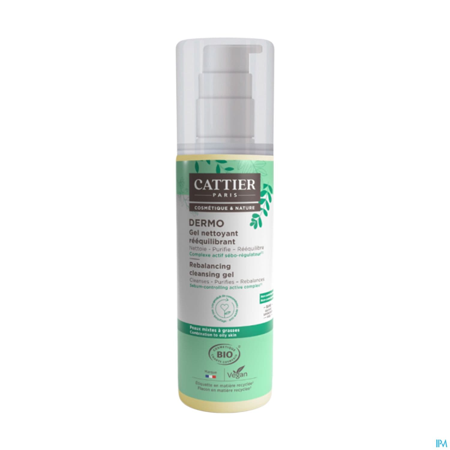 Cattier Gel Nettoyant Reequilibrant Peaux Mixtes A Grasses Bio 200ml