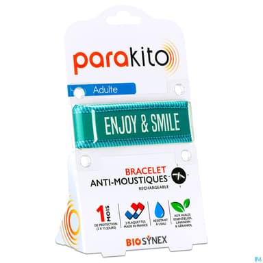 Parakito Bracelet Antimoustique Rechargeable Adulte Enjoy Smile