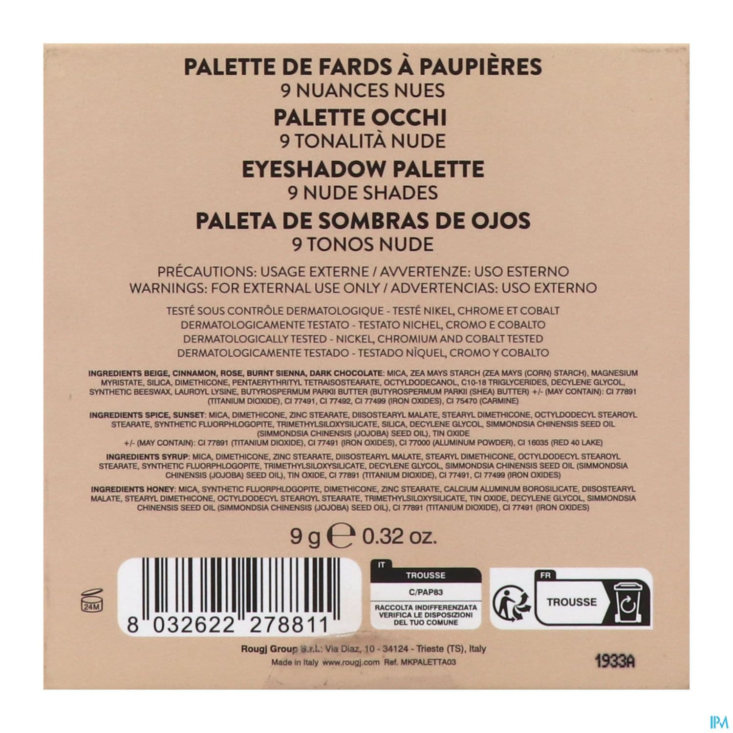 ROUGJ+ NUDE PALETTE OMB PAUP 9G