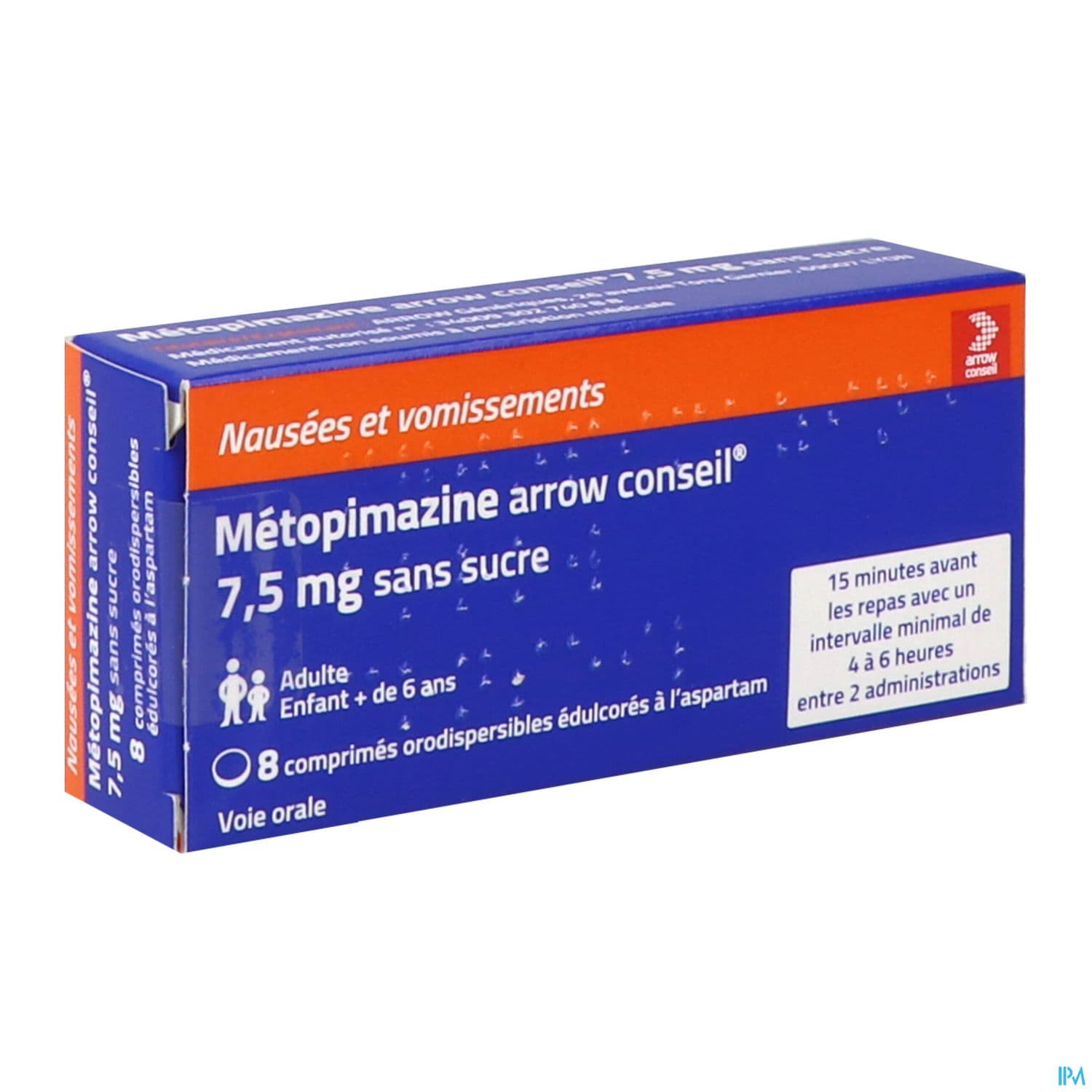 Metopimazine Arrow Conseil 7mg5 Sans Sucre Comprime Orodispersible Edulcores A l Aspartam 8