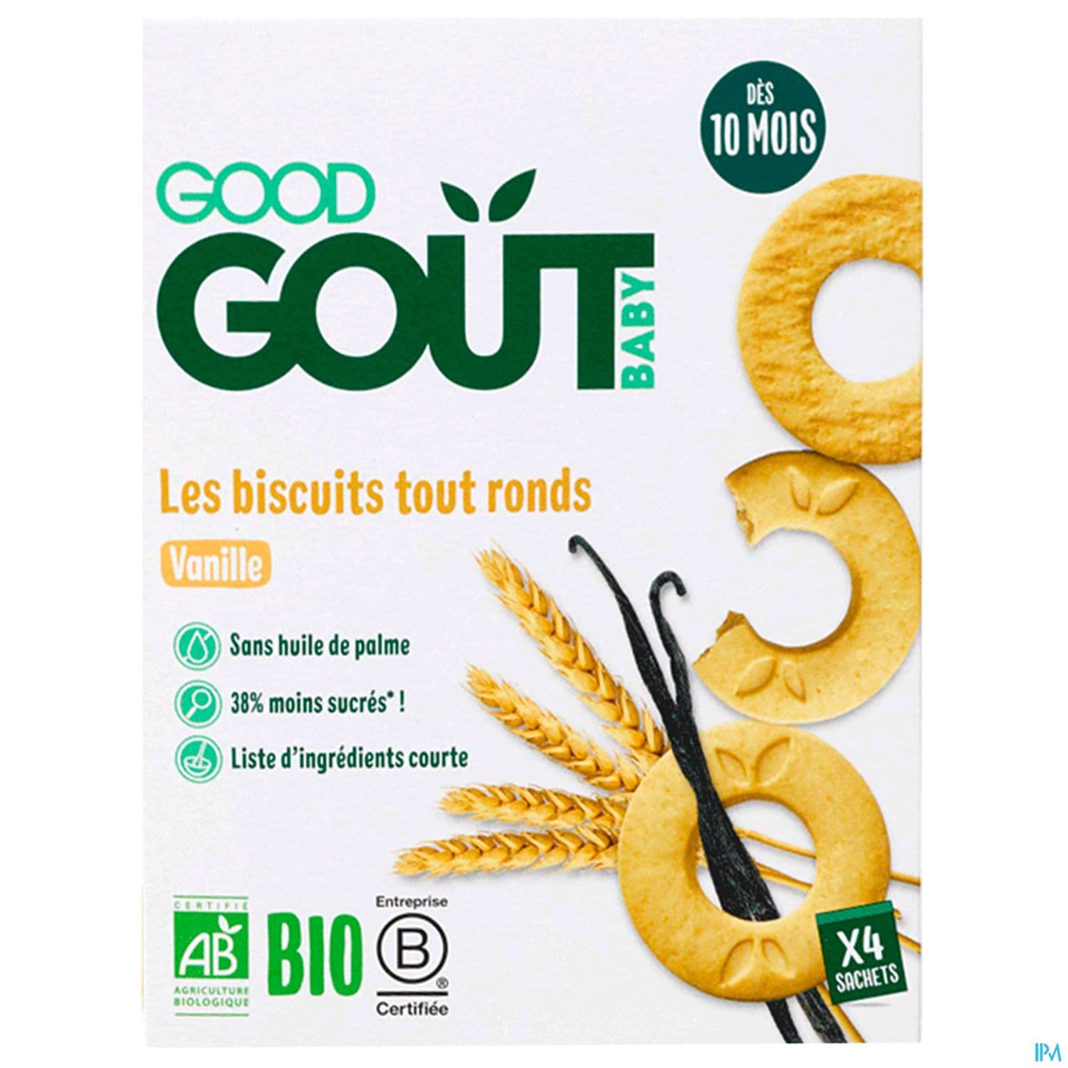 GOODGOUT BISCUIT ROND VANILL 80G