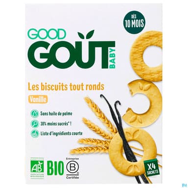 GOODGOUT BISCUIT ROND VANILL 80G