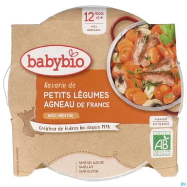 BABYBIO ASSIETTE AGNEAU 230G