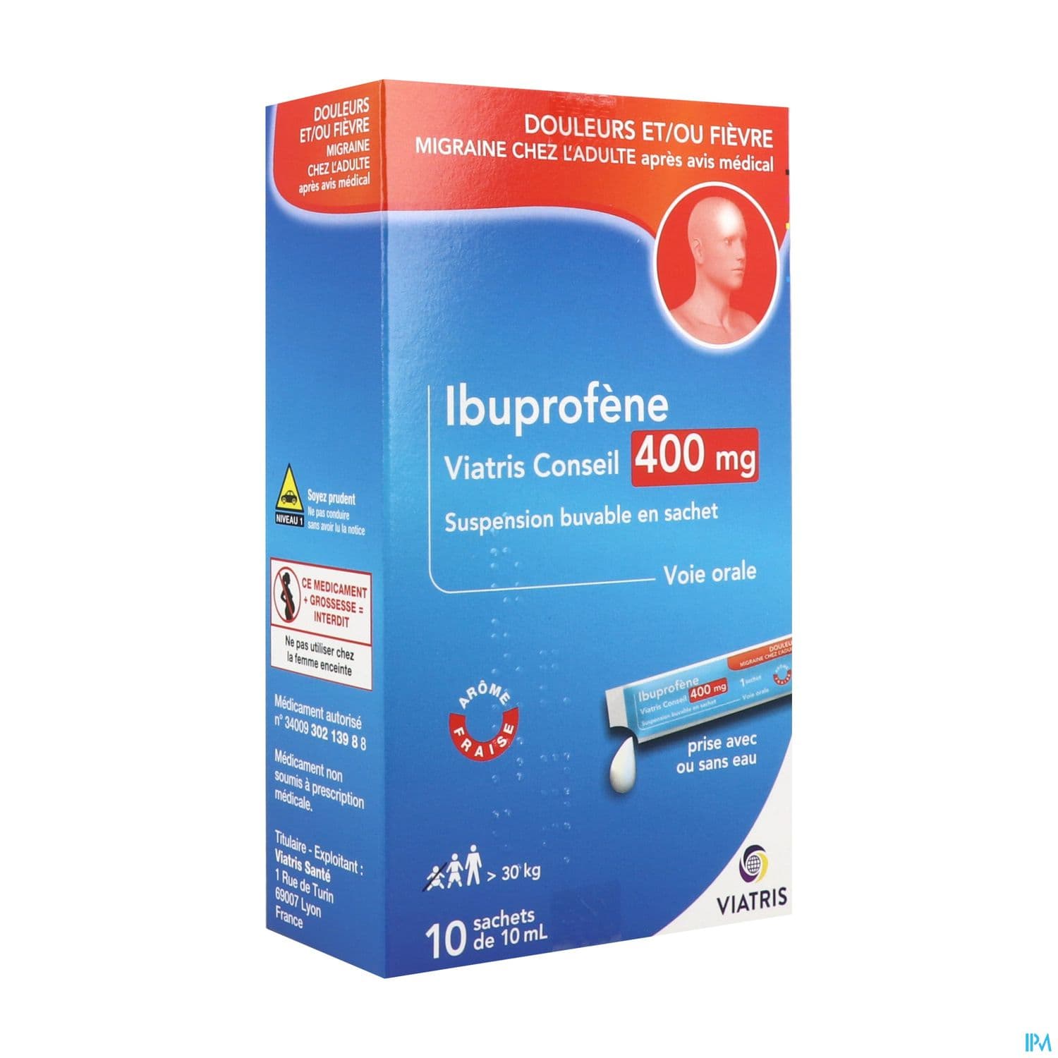 Ibuprofene Mylan Conseil 400mg Sachet 10ml 10