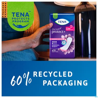 TENA DISCREET SERV NORM NIGHT 10