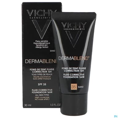 Vichy Dermablend Fluide Fond De Teint Correcteur 35 Sand 30ml