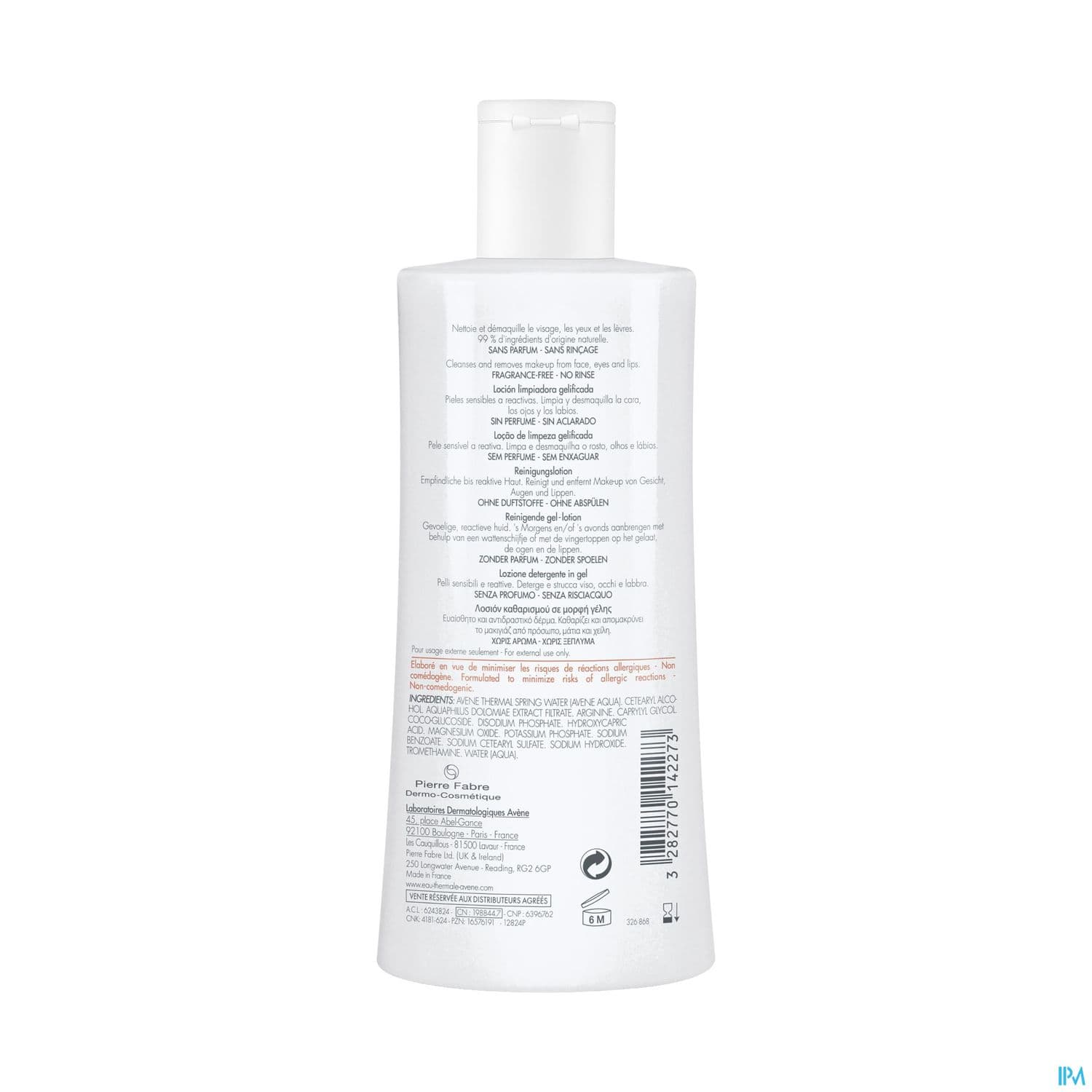 Eau Thermale Avene Tolerance Control Lotion Nettoyante Gelifiee 400ml