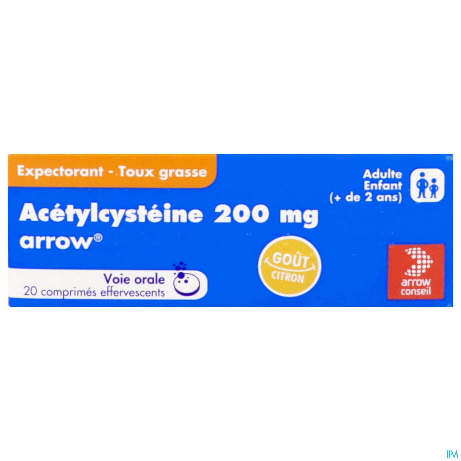 Acetylcysteine Arrow 200mg Comprime Effervescent 20