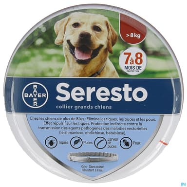 Elanco Seresto Collier Puces Tiques Grand Chien +8kg X1