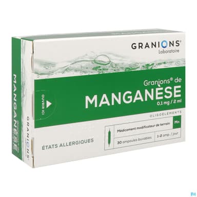 Granions Manganese 0mg1/2ml Solution Buvable Ampoule 2ml 30